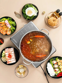 Pot Hot Shabu Divider Stainless Steel Cooking Cooker Induction Hotpot Divided Kitchen Cookware Flavor Pan Two Chinese Soup Dual - Buy online at  Vibe In Cart.