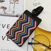 Geometric Soft Silicone Luggage Tags with ID Holder, 1 Piece