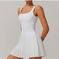 VITALINOVO Workout Tennis Dress with Built in Shorts Square Neck Padded Workout Dress with Pockets Golf Athletic Mini Dresses - Buy online at  Vibe In Cart.