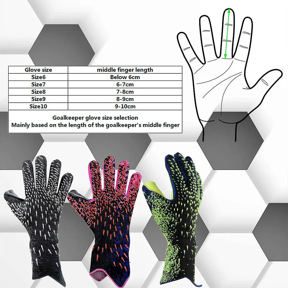 Soccer Goalie Gloves Latex Thickened Professional Goalkeeper Gloves for Adult Youth Football Sports Training and Match - Buy online at  Vibe In Cart.