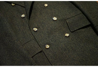 Men's Long Double Breasted Green Overcoat for Autumn and Winter