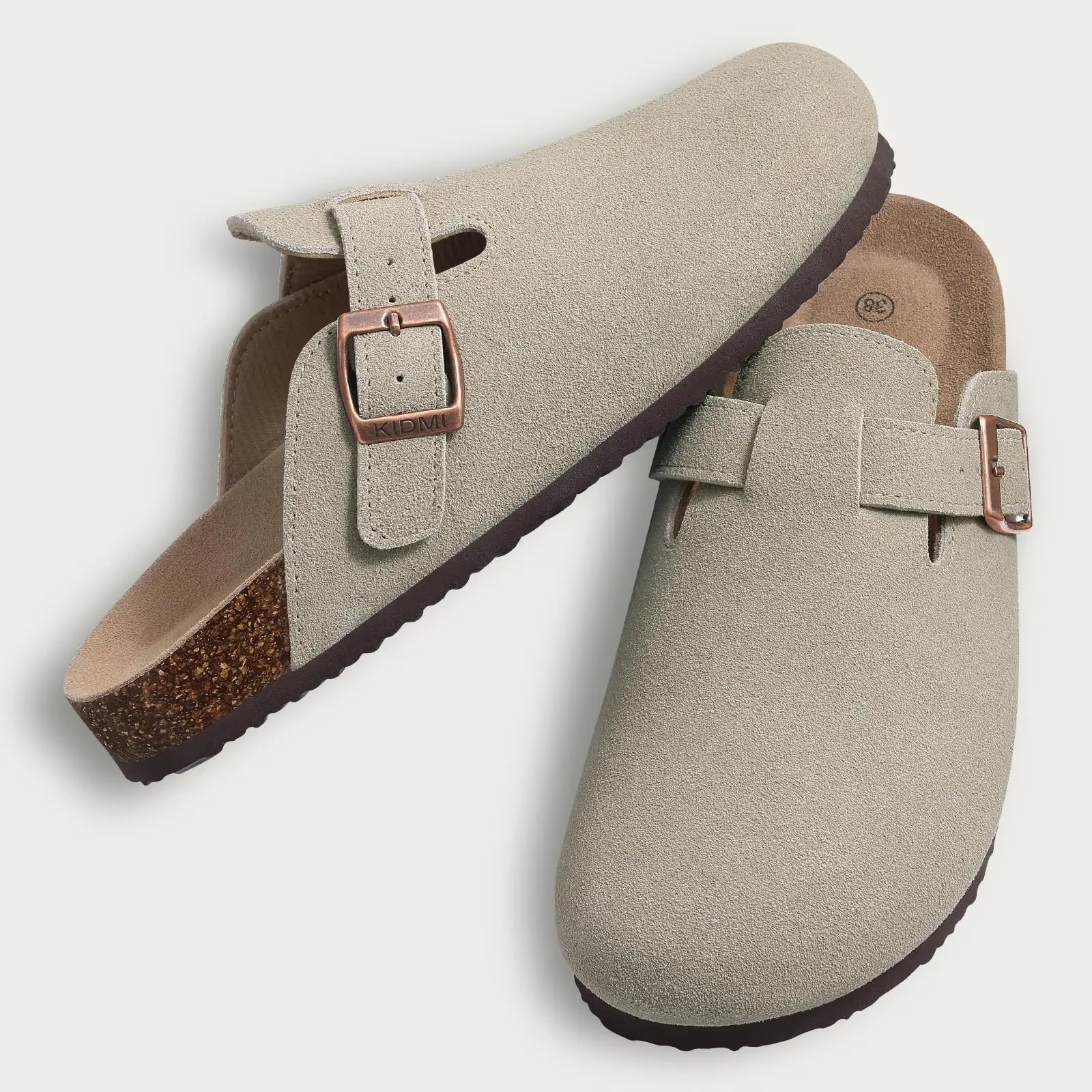 Men's Outdoor Slippers with Cow Suede Lining and EVA Insole