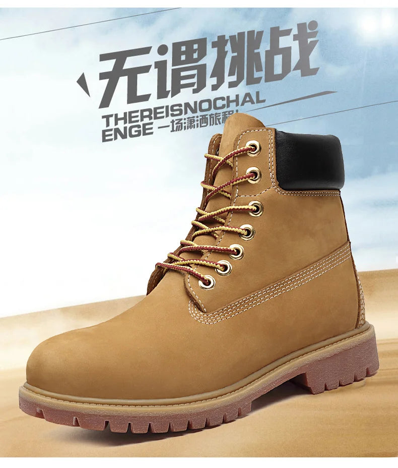 Genuine Leather Men's Winter Spring Ankle Treking Military Snow Yellow Tactical Boots Outdoor Footwear for Women Men Work Shoes - Buy online at  Vibe In Cart.