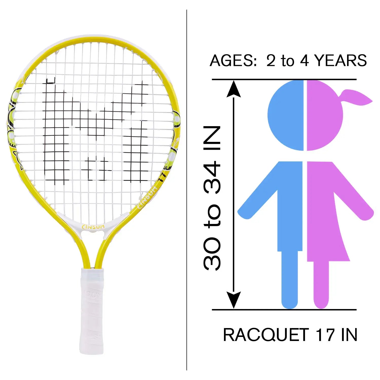 INSUM Kids Tennis Racket 17/19/21/23/25 Inches with Cover Bag Lightweight Aluminium Alloy Racquet for Children - Buy online at  Vibe In Cart.