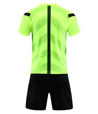 Men's Polyester Soccer Referee Uniform with Jersey and Shorts