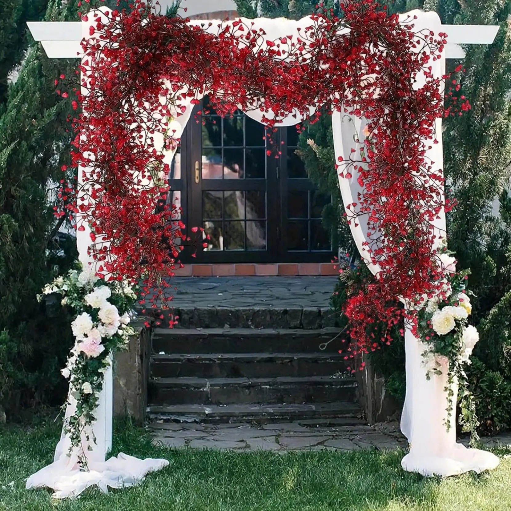 180cm Artificial Plants Hanging Garland Plastic Red Ferns Fake Ivy Plant Home Wedding Table Party Garden Christmas Decoration - Buy online at  Vibe In Cart.