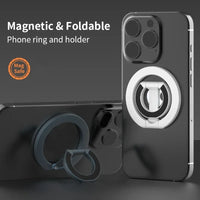Universal Double Sided Magnetic Phone Ring Holder with Folding Stand