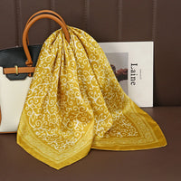 Square Satin Silk Scarf for Women, Casual All Seasons