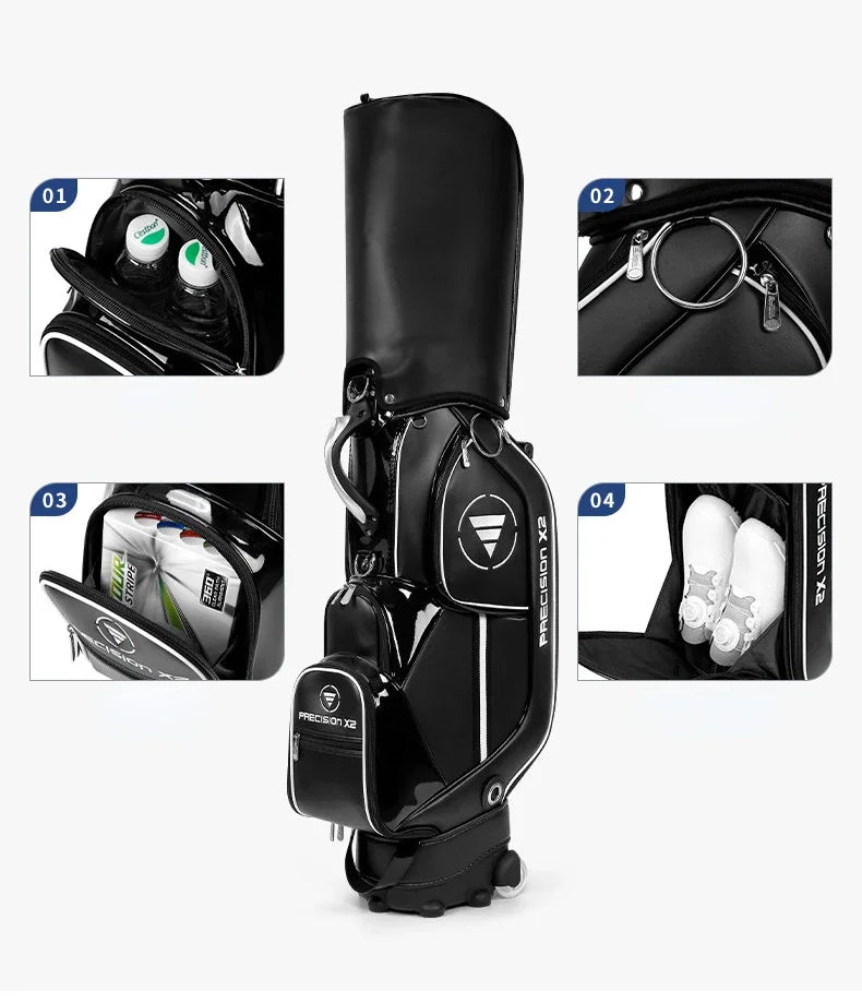 Waterproof PU Golf Ball Bag with Wheel and High Capacity