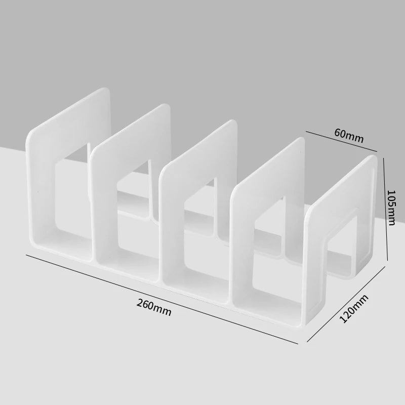 Medium Four-Tier Plastic Book Storage Rack for Office