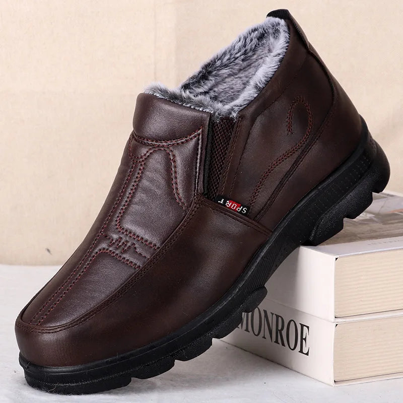Shoes for Men 2023 Winter Fashion Non-slip Cotton Shoes Men's Thickened Leather Waterproof Casual Snow Boots Zapatillas Hombre - Buy online at  Vibe In Cart.
