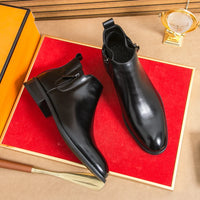 British Style Men's Chelsea Boots Casual Leather High Top Shoes Versatile Male Ankle Boots New Leather Man Business Shoes Botas - Buy online at  Vibe In Cart.