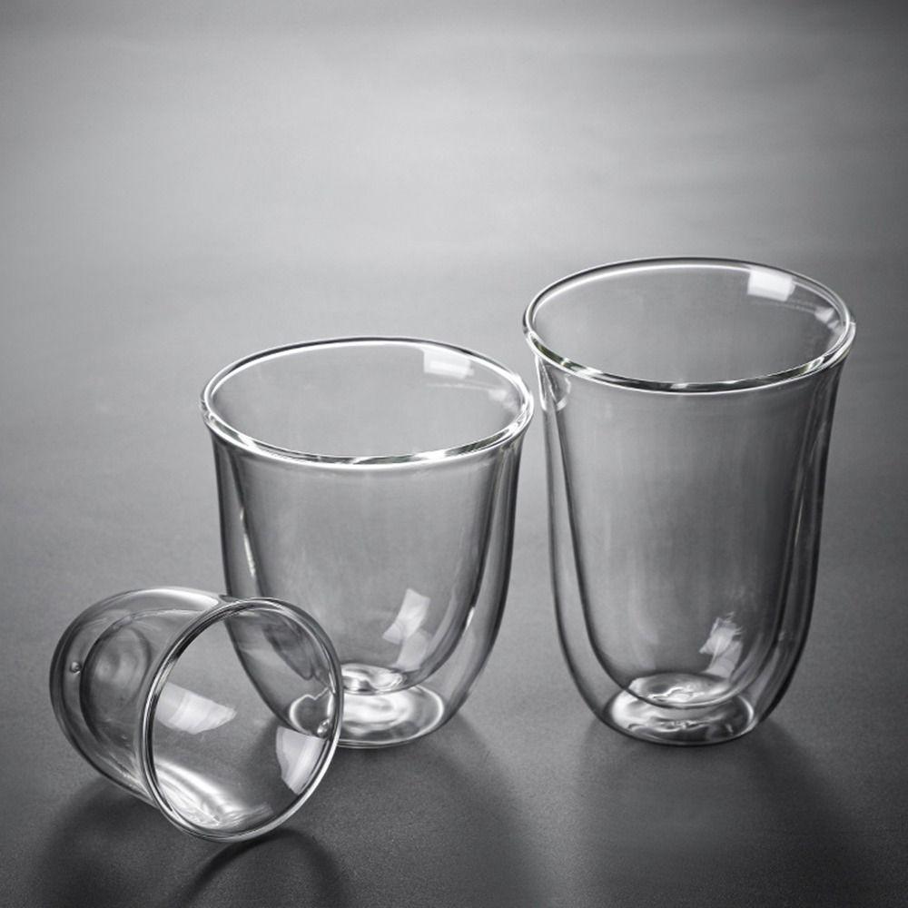 Double Wall Glass Cup Transparent Clear Heat Resistant Tea Drink Cups Mini Whisky Cup Espresso Coffee Cup  Bar Drinkware  Gift - Buy online at  Vibe In Cart.