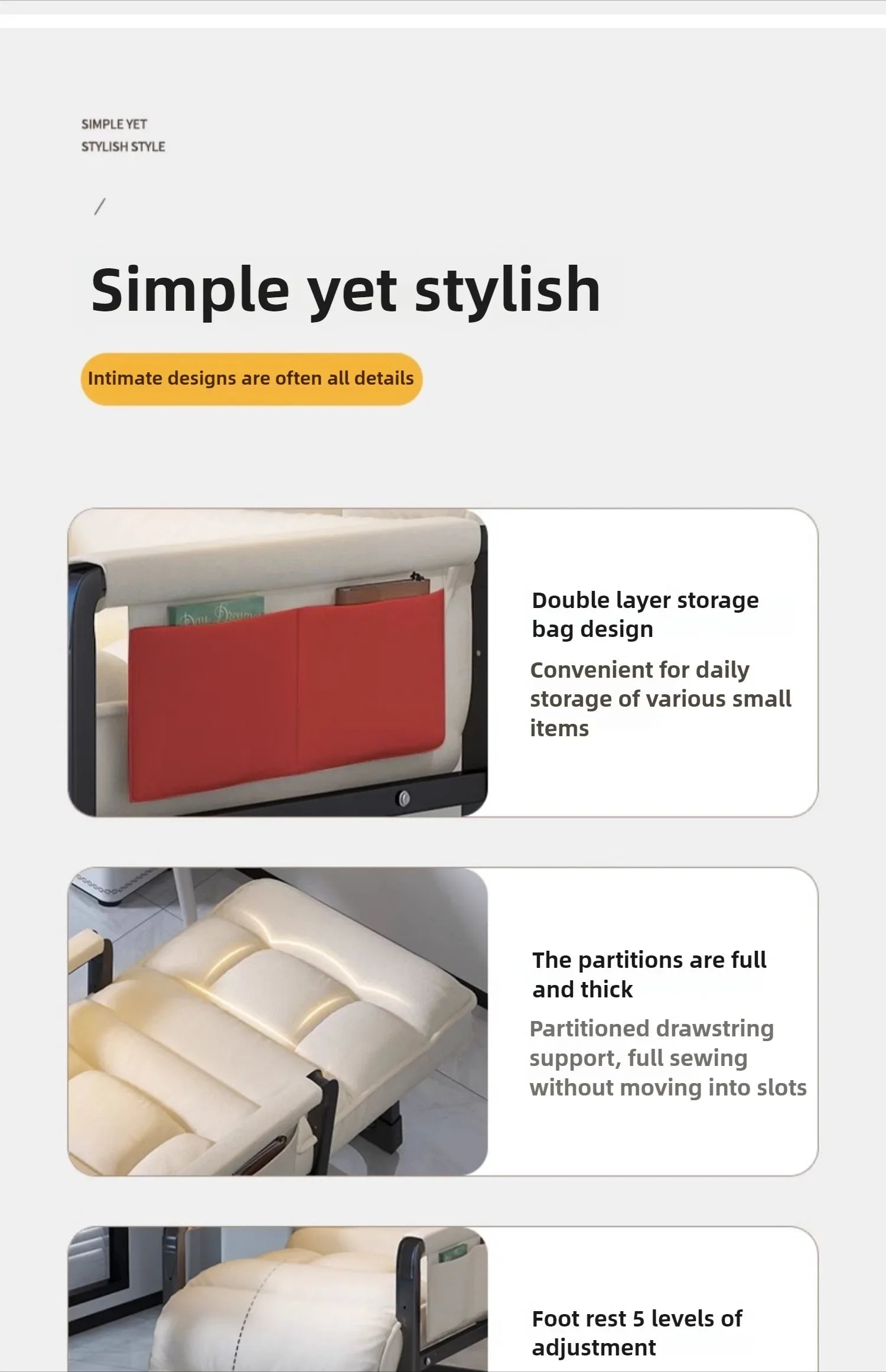 Folding Reclining Office Chair for Lunch Breaks with Backrest