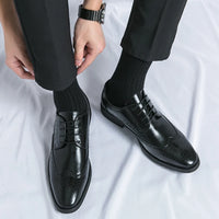 Men's leather shoes for business, retro, breathable, formal, wedding, leisure, business, and work - Buy online at  Vibe In Cart.