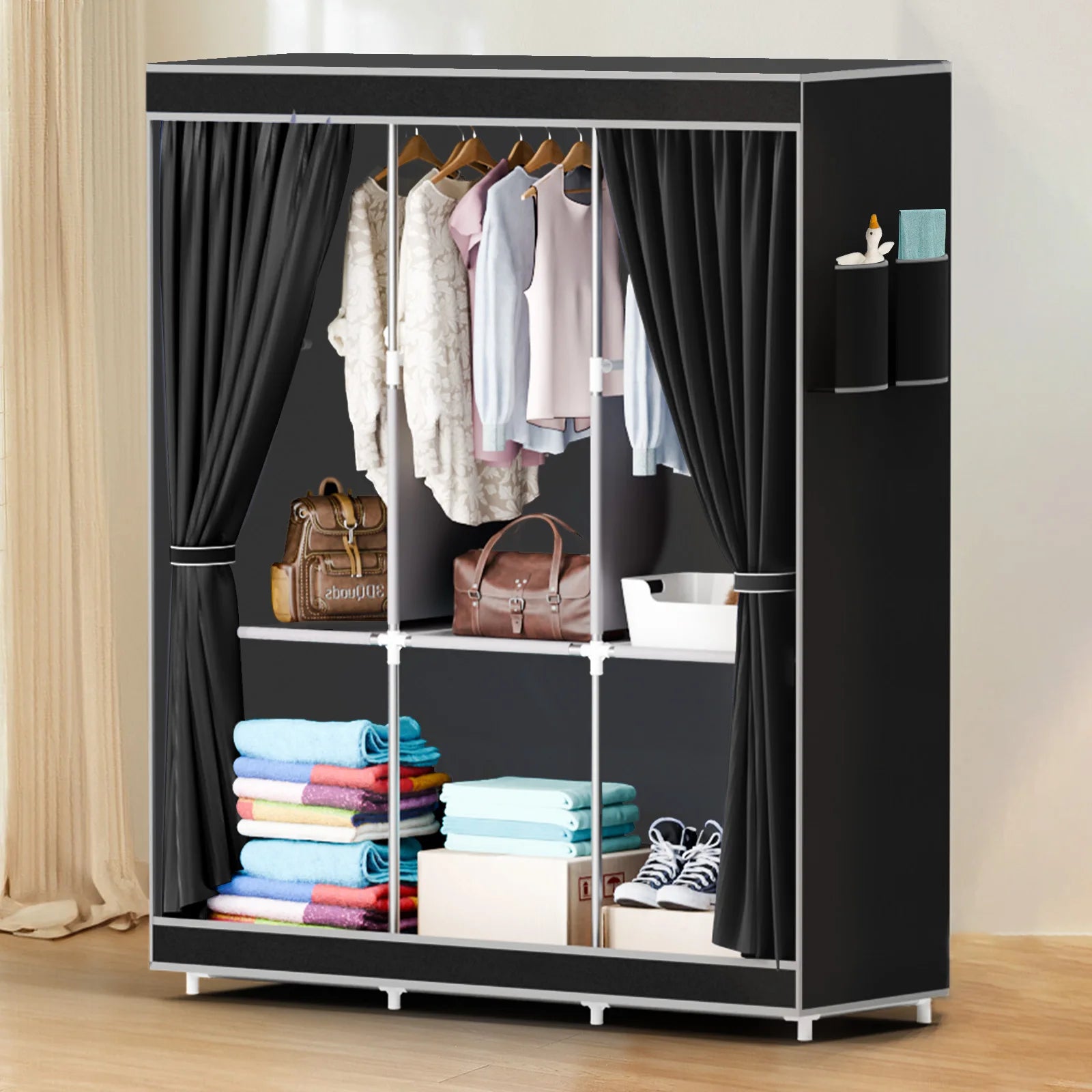 Portable Closet 51-Inch Dustproof Wardrobe Organizer Multi-laye Home Storage Rack Clothes Bedroom Shoe Quick and Easy to Assembl - Buy online at  Vibe In Cart.
