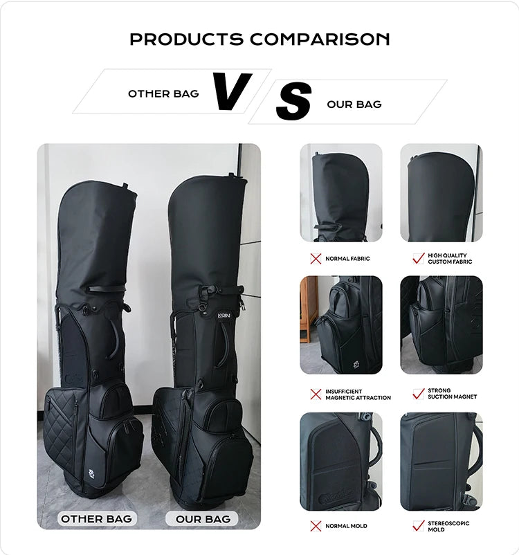 ASL GOLF OEM Brand Custom logo Black Tour Staff Golf Bags Pu Leather Waterproof Golf Bag for  with 14 - Buy online at  Vibe In Cart.