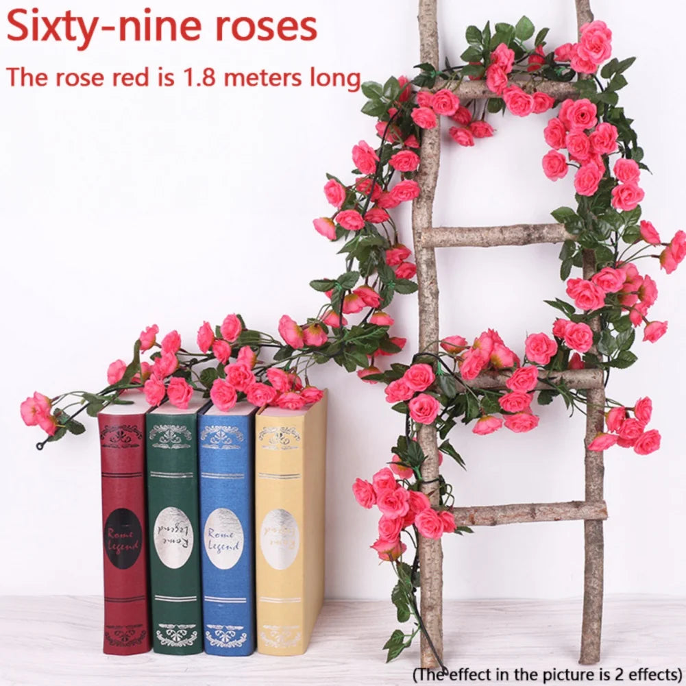 45/69pcs Artificial Rose Flowers Vine DIY Wedding Decoration Fake Silk Rose Flower Home Room Decor Wall Hanging Garland Plants - Buy online at  Vibe In Cart.