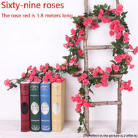 45/69pcs Artificial Rose Flowers Vine DIY Wedding Decoration Fake Silk Rose Flower Home Room Decor Wall Hanging Garland Plants - Buy online at  Vibe In Cart.