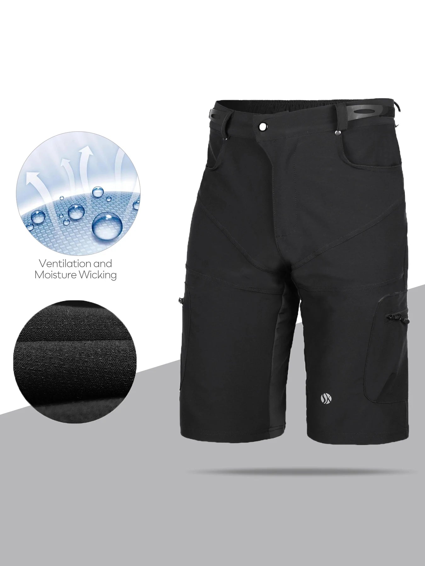 Gym Shorts Man Mountain Bike Shorts Stretch MTB Shorts Quick Dry with Zipper Pocket Suitable for Running，Hiking，Camping - Buy online at  Vibe In Cart.