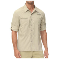 Summer Men's UPF 50+ Casual Long Sleeve Fishing Shirts, Lightweight Tactical Button Down Shirt with Breathable Back Mesh - Buy online at  Vibe In Cart.