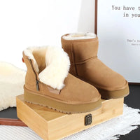 Thick soled snow boots for women 2025 new model, thick soled side zipper short boots with plush and thick cotton shoes - Buy online at  Vibe In Cart.