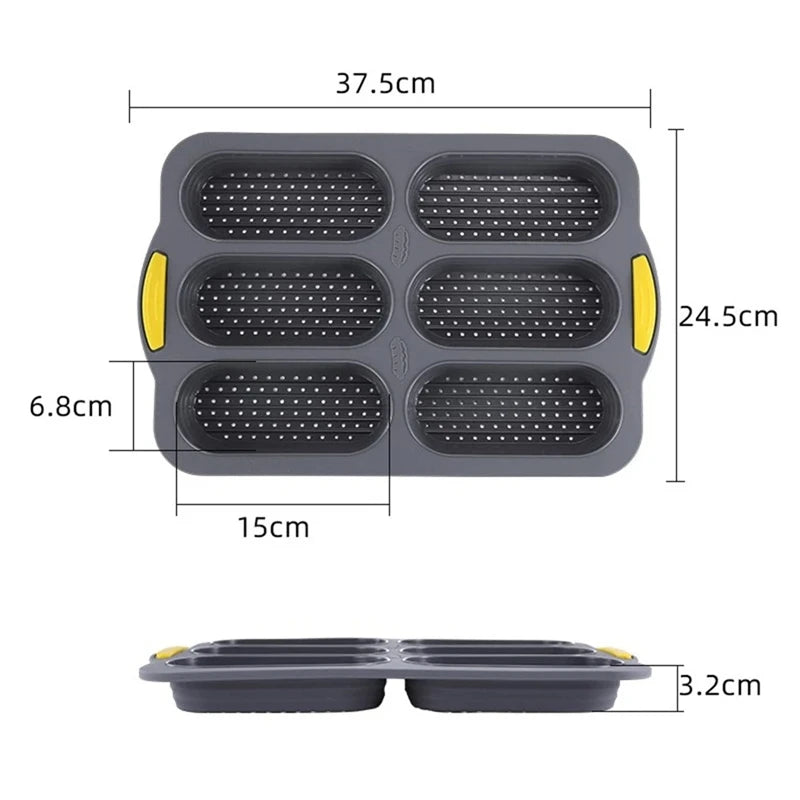 Baking Tools SIlicone Mold 6 Cavity Hot Dog Bun Pan Bun Cake Tray Baked Tools For Muffins Brownies Kitchen Non Stick Bakeware - Buy online at  Vibe In Cart.