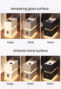 Creative 25cm Smart Bedside Table with Sensor Light Nordic Style Storage Cabinet Bedroom Nightstand with Wireless Charging - Buy online at  Vibe In Cart.
