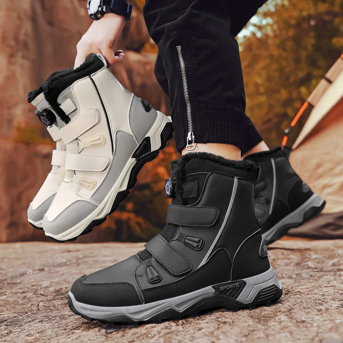 2025 high-top snow boots for men, new winter collection, outdoor leisure, slip-resistant and wear-resistant. - Buy online at  Vibe In Cart.