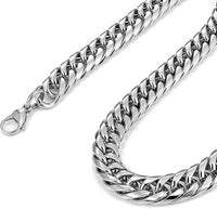 HNSP Stainless Steel LA Cuban Link Chain Silver Color Necklace For Men Jewelry 8/10/12/14MM Width Hip Hop Punk Accessories - Buy online at  Vibe In Cart.