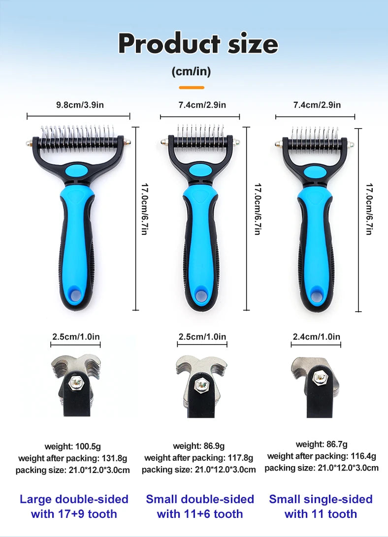 Pet Knot Remover Comb for Dogs & Cats - Dematting Tool with Stainless Steel Blades - Detangling Brush for Matted Hair - Professi - Buy online at  Vibe In Cart.