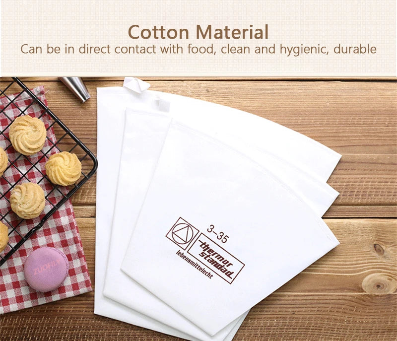 3 Size Reusable Cotton Pastry Bag for Icing Piping Thicken Fondant Cake Cream Baking Decoration Tool Kitchen Cookie Bakeware 1Pc - Buy online at  Vibe In Cart.