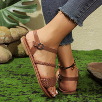 Women's Casual Flat Sandals Braided Design Popular Brown Color Comfortable Shoes for Everyday Wear - Buy online at  Vibe In Cart.