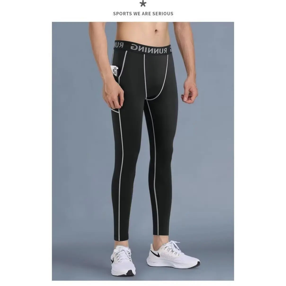 Running speed dry tight pants men's compression sports pants can hold mobile phones Spring and Autumn Marathon professional trac - Buy online at  Vibe In Cart.