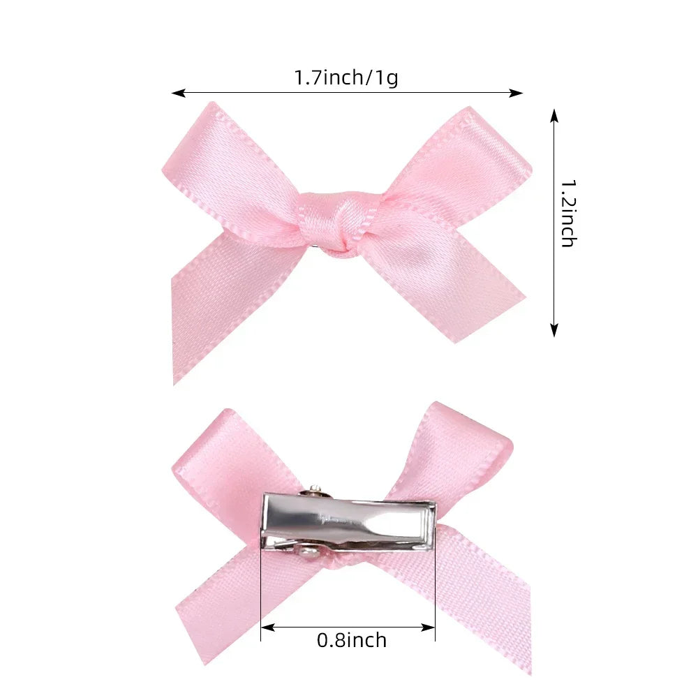 5-24Pcs Y2k Girls Bows Mini Hair Clips Metal Hairpin Headwear Barrette Handmade Ribbon Bow Bangs Clip Fashion Hair Accessories - Buy online at  Vibe In Cart.