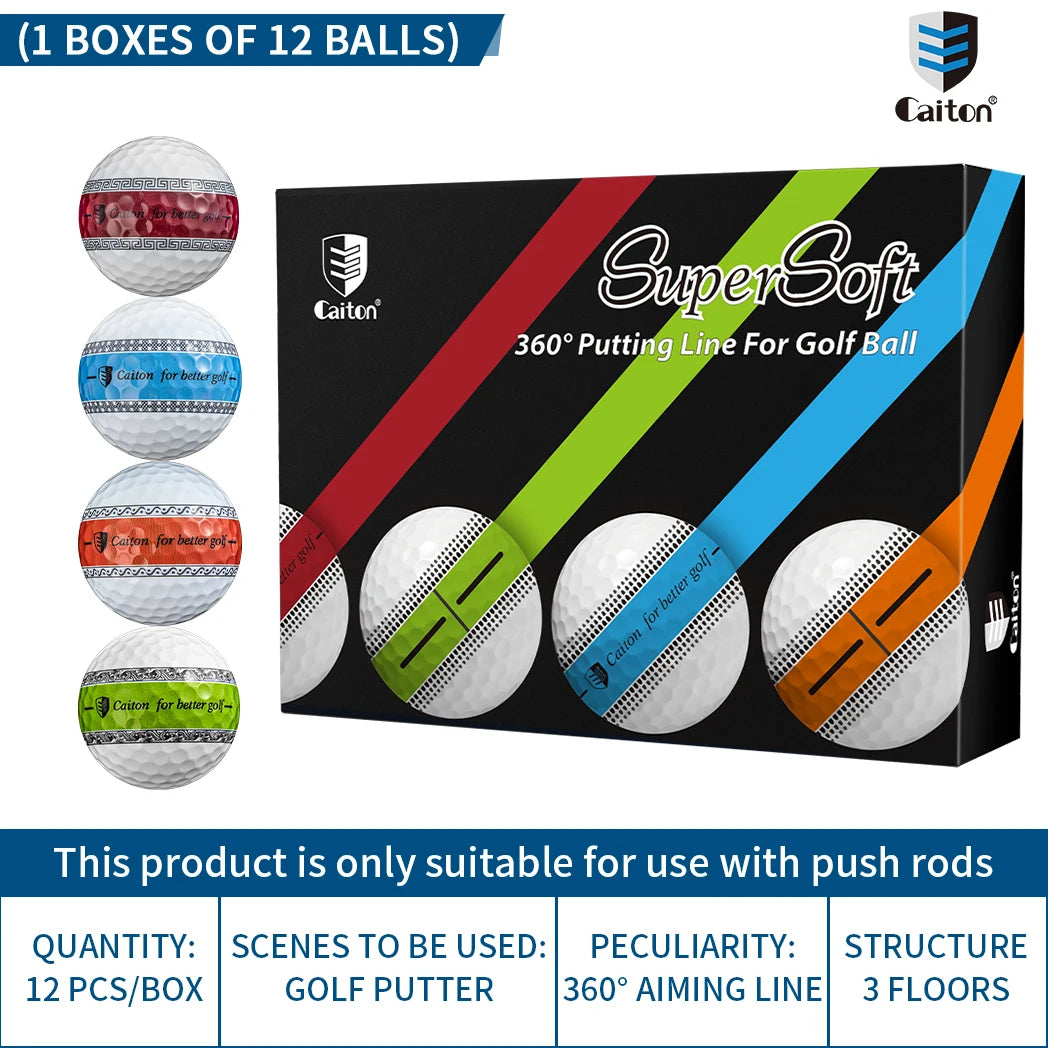 Caiton 12/3pcs 3-Layer PU Putter Golf Ball, 360° Precision Stable Shooting Line, Enhancing Putting Accuracy and Stability - Buy online at  Vibe In Cart.