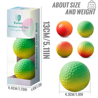 Soft Rainbow Golf Balls for Practice, 3 or 6 Pack