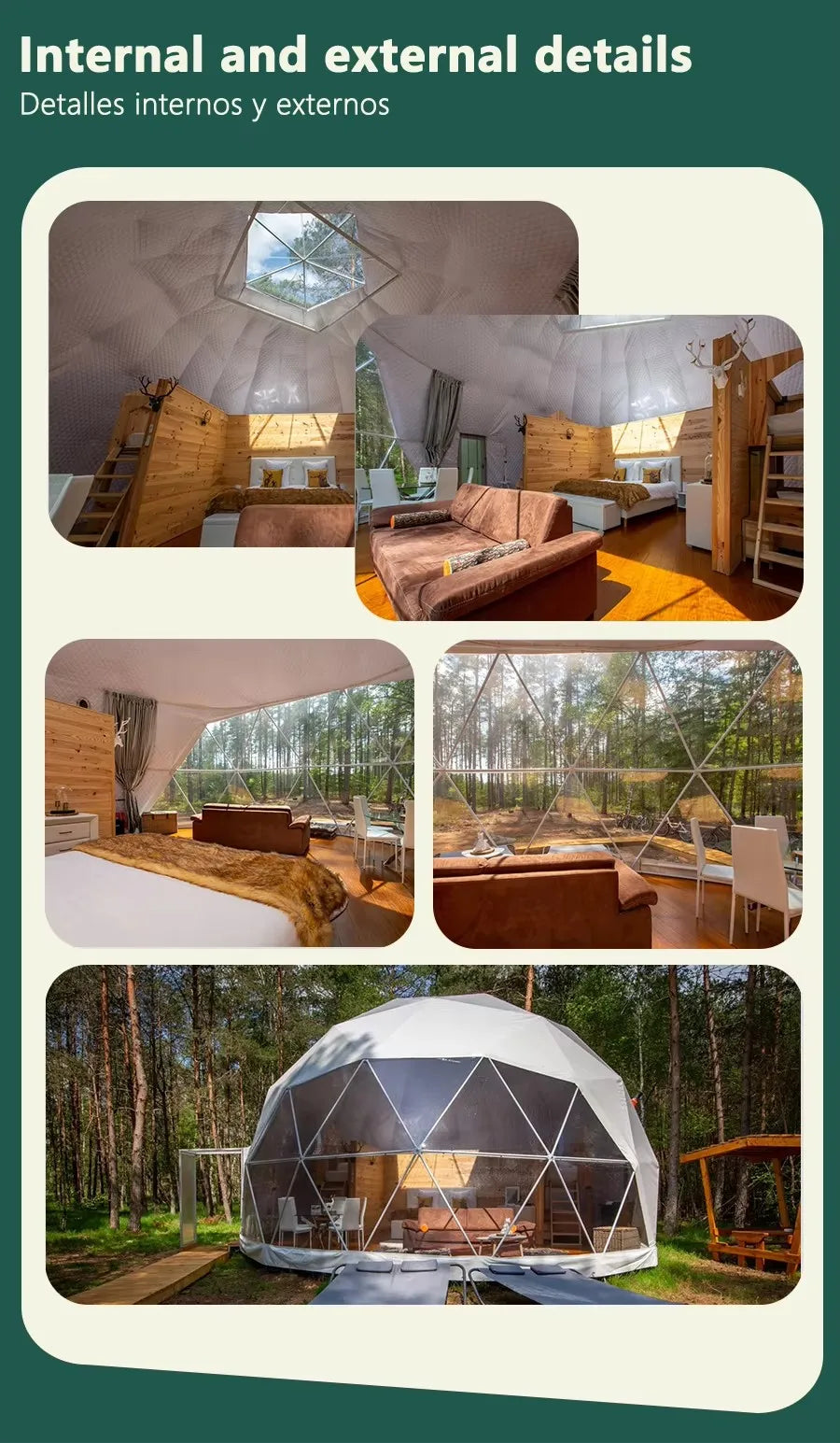 Geodesic Dome Manor greenhouse Tent Leisure Resort Vacation Outdoor Glamping Round Tent Transparent Starry Sky Luxury Hotel Dome - Buy online at  Vibe In Cart.