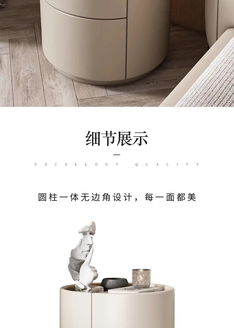 Home Living Room Sofa Side Cabinet, Creative Round Solid Wood Bedside Table, New Simple Modern Small Bedroom Storage Cabinet - Buy online at  Vibe In Cart.