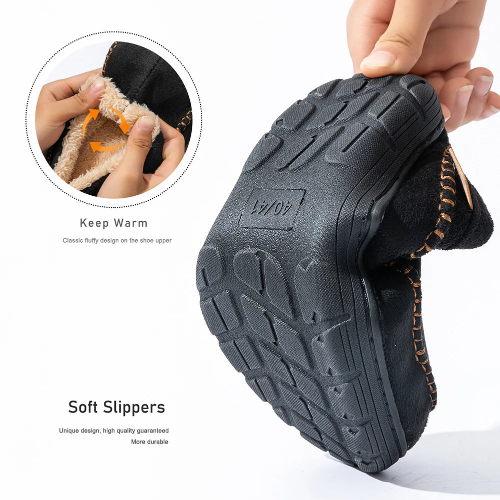 Pmoiste Soft Faux Suede House Slippers Men Comfortable Warm Cushion Designer Mark Line Living Room Shoes Slip-on Winter Indoor - Buy online at  Vibe In Cart.