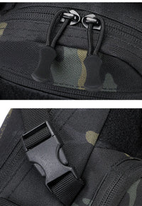 Men's Black Nylon Tactical Chest Bag with MOLLE System