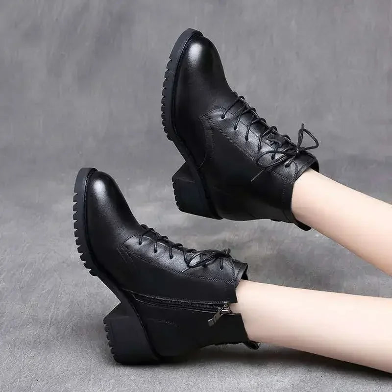 2025 Women's Shoes Luxury Chelsea Boot Women Leather Boot Chunky Winter Shoe Platform Ankle Boots Thick Heel Brand Designer - Buy online at  Vibe In Cart.
