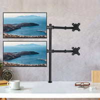 Adjustable Height Monitor Arm for 10-27 Inch Screens with 360 Degree Rotation in Black