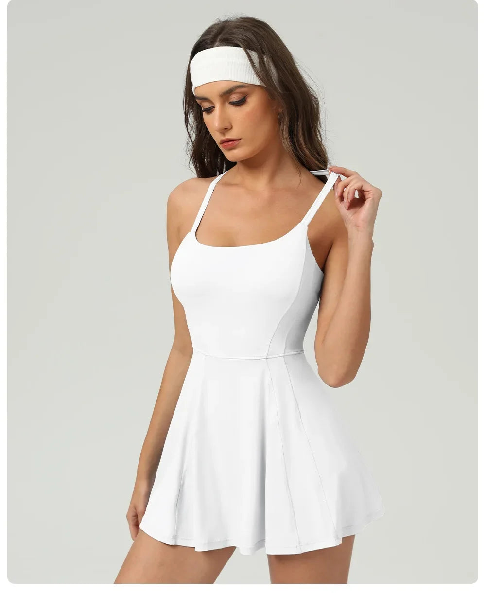 Ice Sensation Tennis Dresses Women Summer Breathable Slim Sport Active Dresses Outdoor Soft Yoga Golf  Workout Clothes 2025