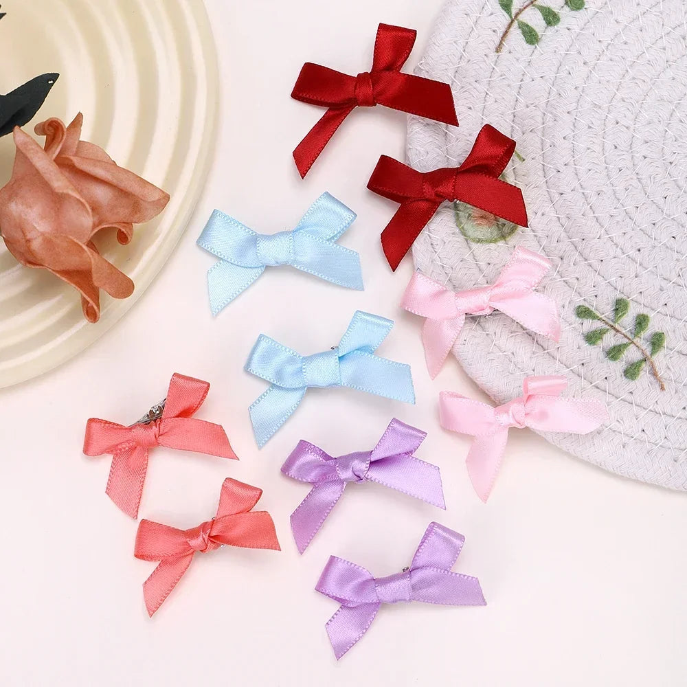 5-24Pcs Y2k Girls Bows Mini Hair Clips Metal Hairpin Headwear Barrette Handmade Ribbon Bow Bangs Clip Fashion Hair Accessories - Buy online at  Vibe In Cart.