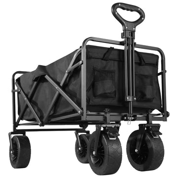 Collapsible Folding Utility Beach Wagon Cart Heavy Duty Large Capacity Fold Wagon Outdoor Trolley Portable Camping Cart Table - Buy online at  Vibe In Cart.