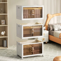 Folding storage cabinet, multi-layer large capacity, simple and modern transparent storage cabinet, clothes and toys storage - Buy online at  Vibe In Cart.