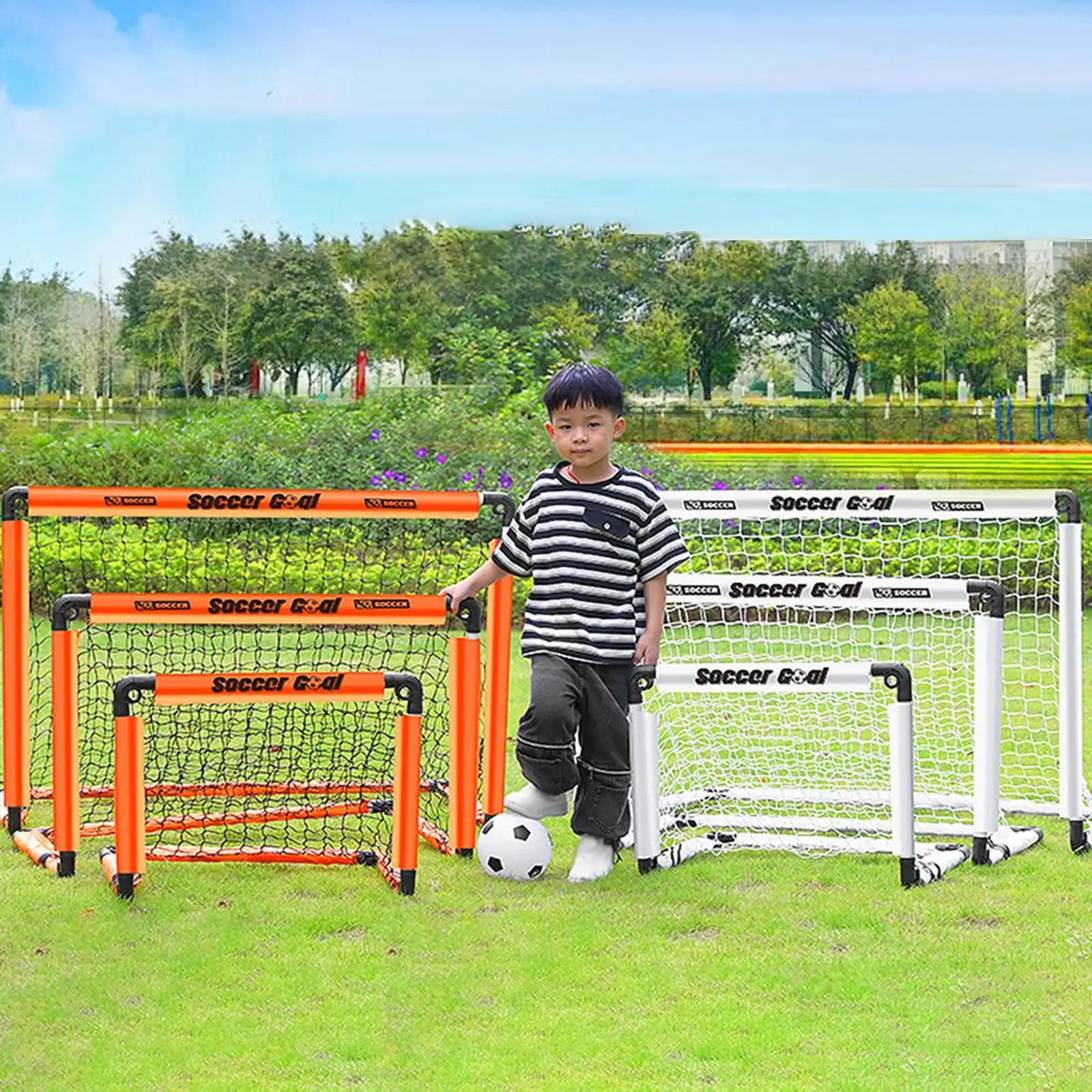 Kids Soccer Goal with Ground Nails with Ball Folded Football Goal Kids Toy Football Gate for Park Games Backyard Garden Children - Buy online at  Vibe In Cart.