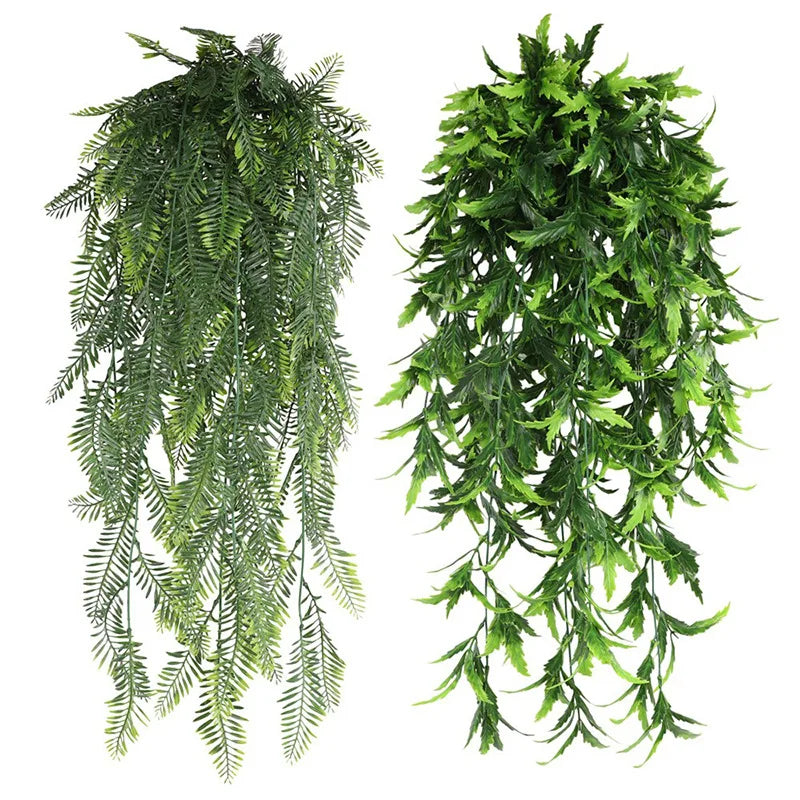 Artificial Plant Persian fern Leaves Vines Home Room Decor Hanging Plastic Leaf Grass Wedding Party Wall Balcony Home Decoration - Buy online at  Vibe In Cart.