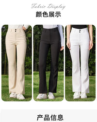 Women's High Waist Flared Golf Trousers Full Length